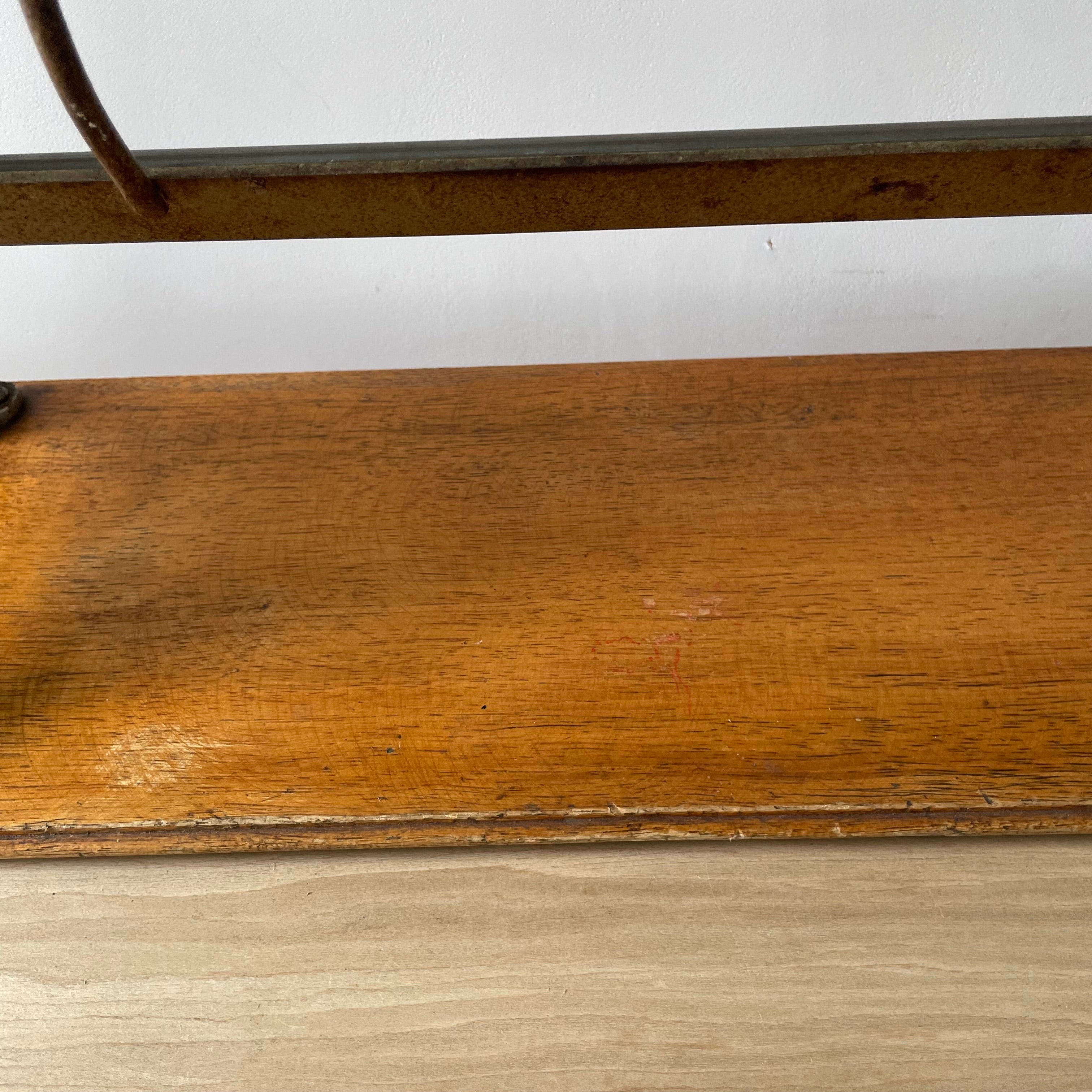 Antique Victorian Twin Roll Dispenser Stand – Cast Iron & Oak, c.1890s