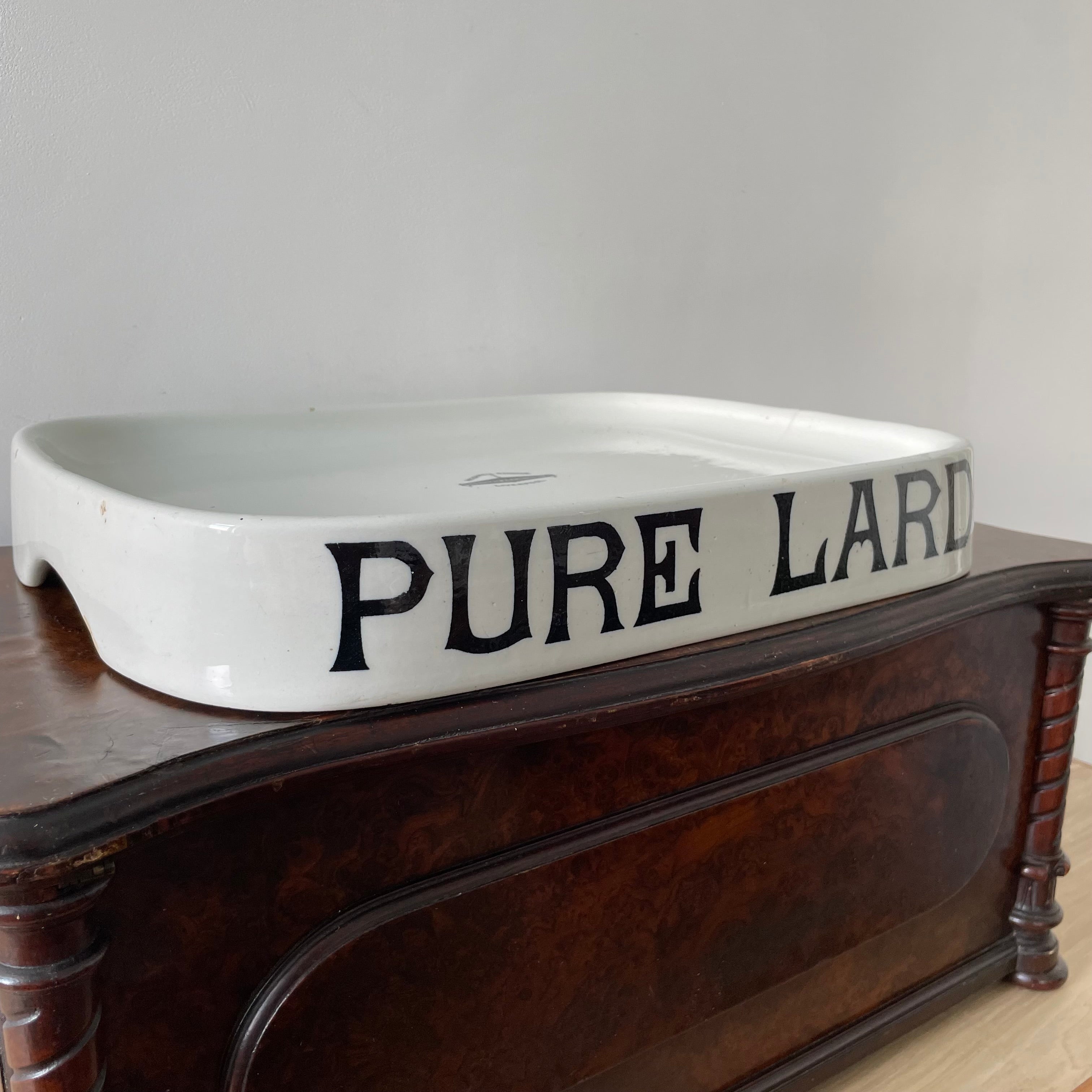 Antique Ironstone Pure Lard Slab – Berry & Warmington Liverpool c.1920s–1930s