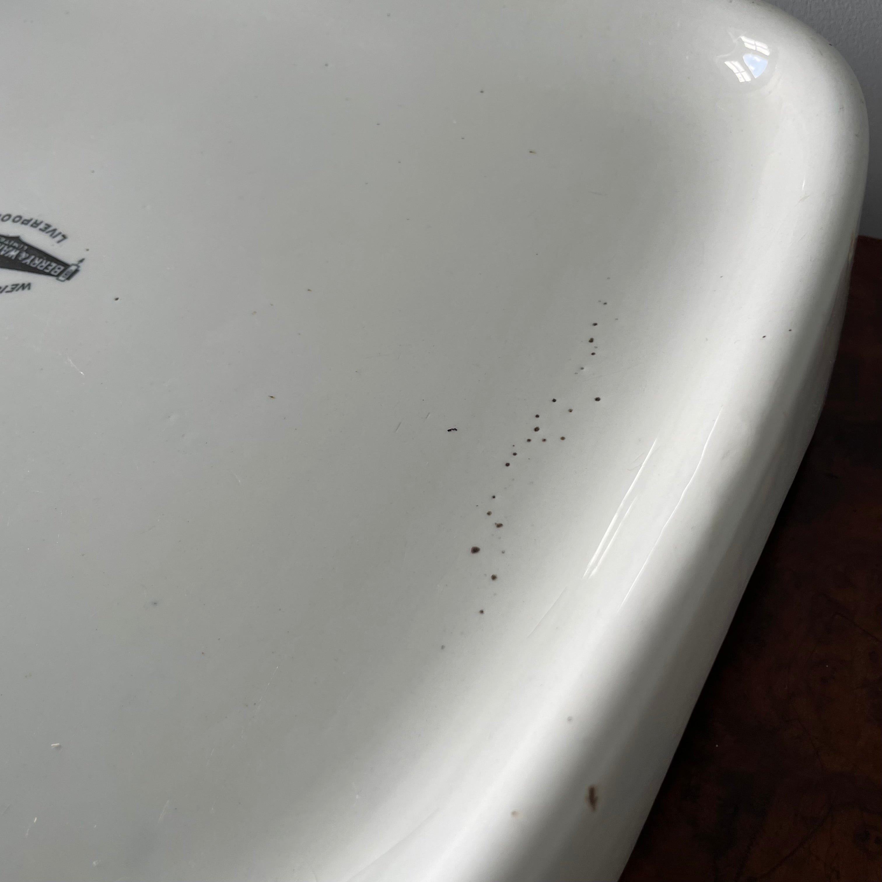 Antique Ironstone Pure Lard Slab – Berry & Warmington Liverpool c.1920s–1930s