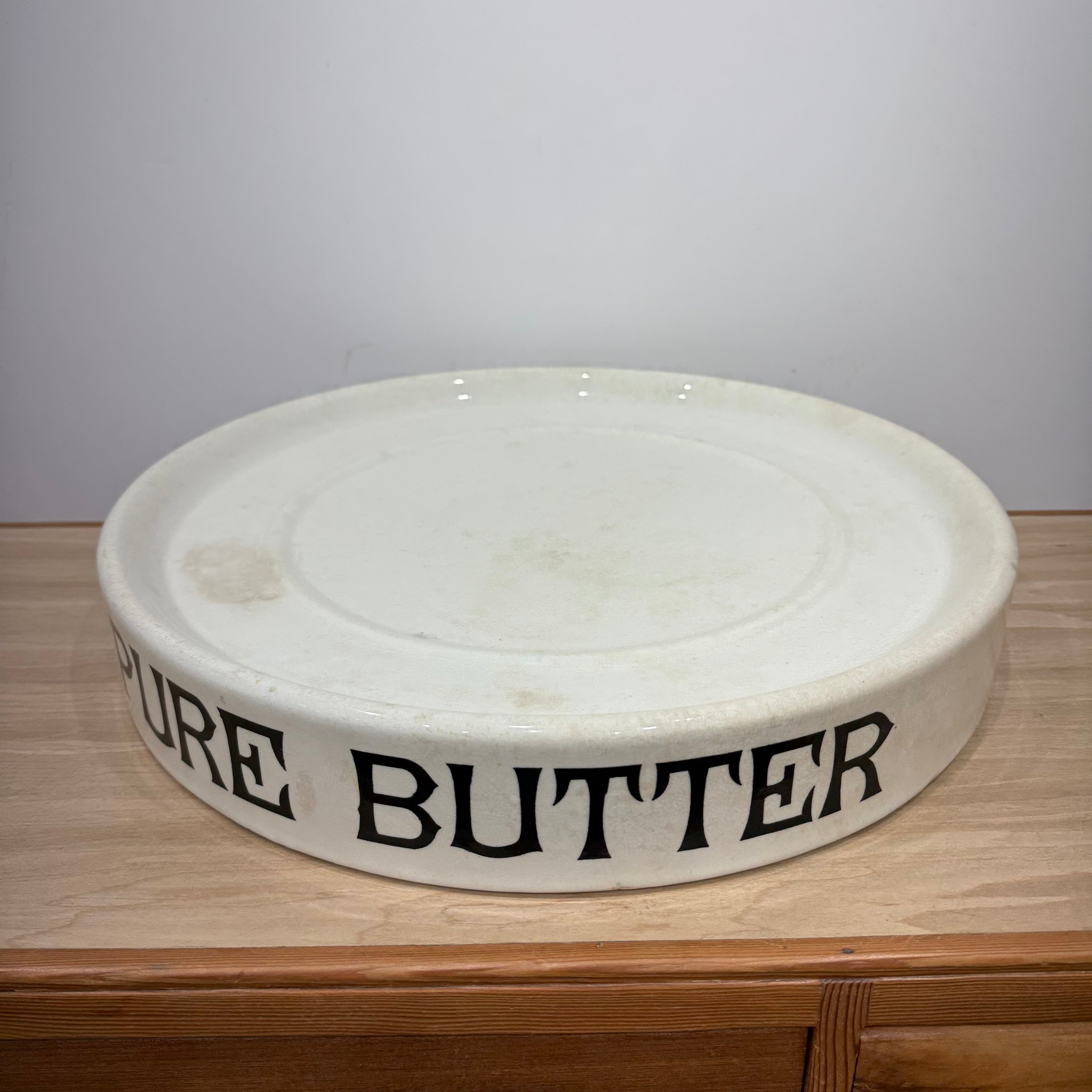 Antique Dairy Supply Co London “Pure Butter” Slab – White Ironstone c.1900