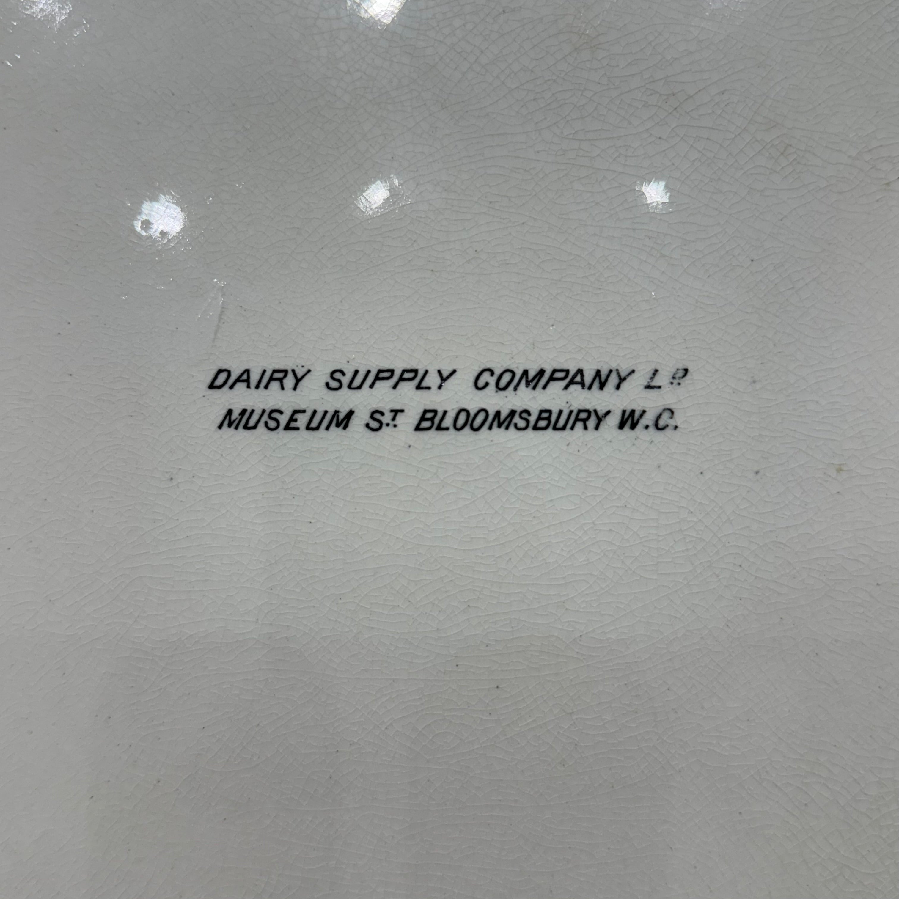 Antique Dairy Supply Co London “Pure Butter” Slab – White Ironstone c.1900