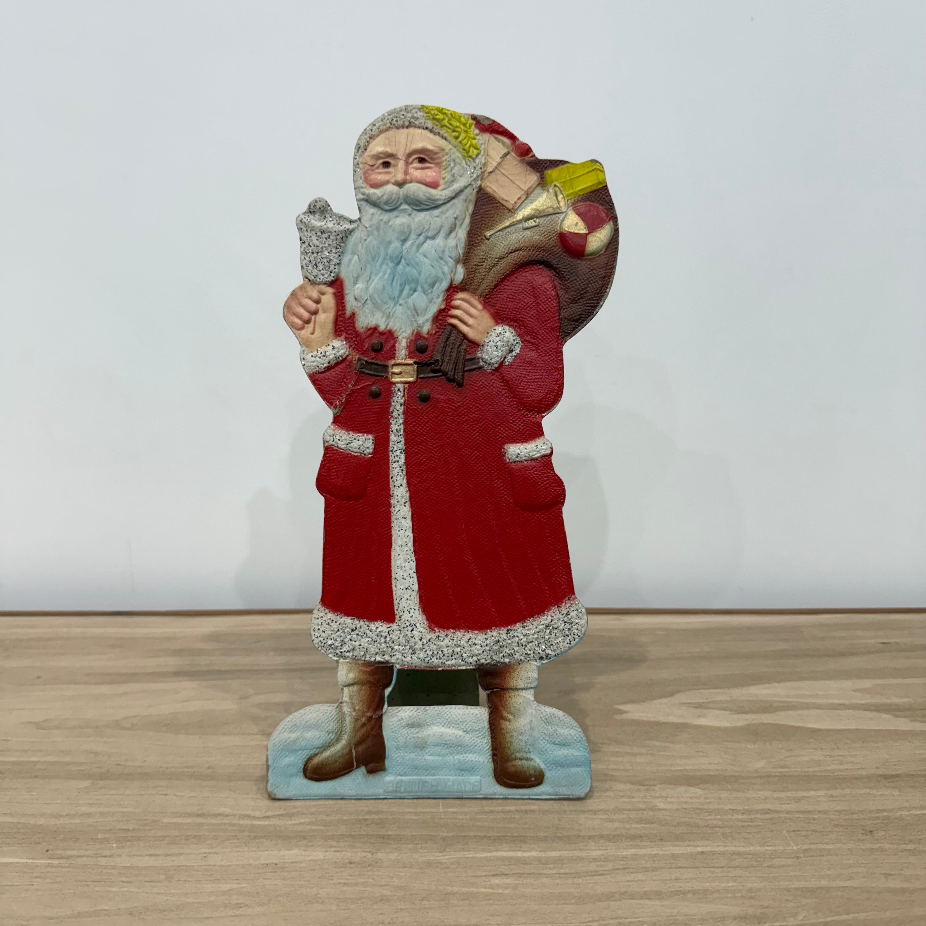 Vintage 1950s Cardboard Santa Claus Stand-Up – British Made Christmas Display