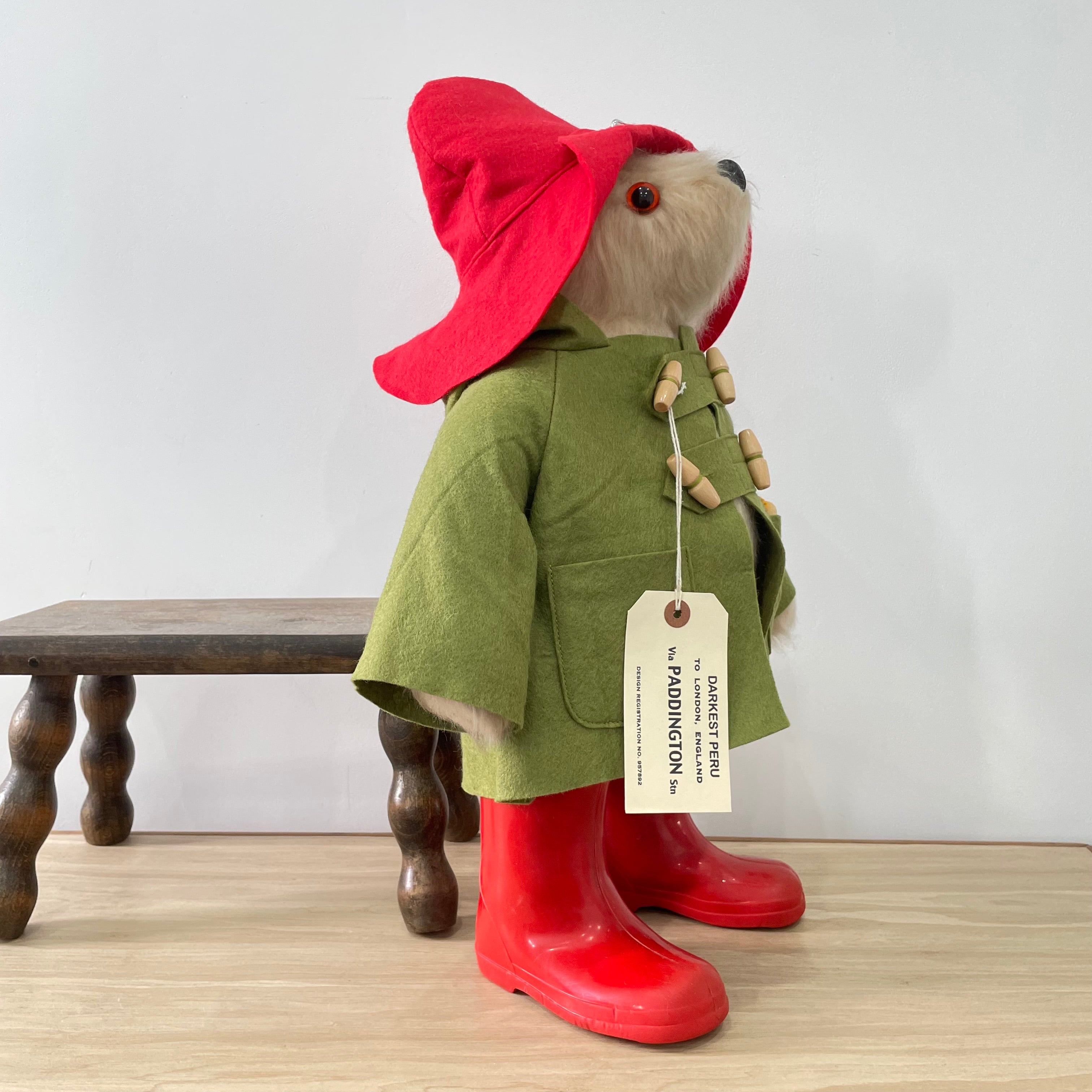 1972 Gabrielle Designs Paddington Bear – 18" – Olive Duffle Coat, Red Hat, Red Boots