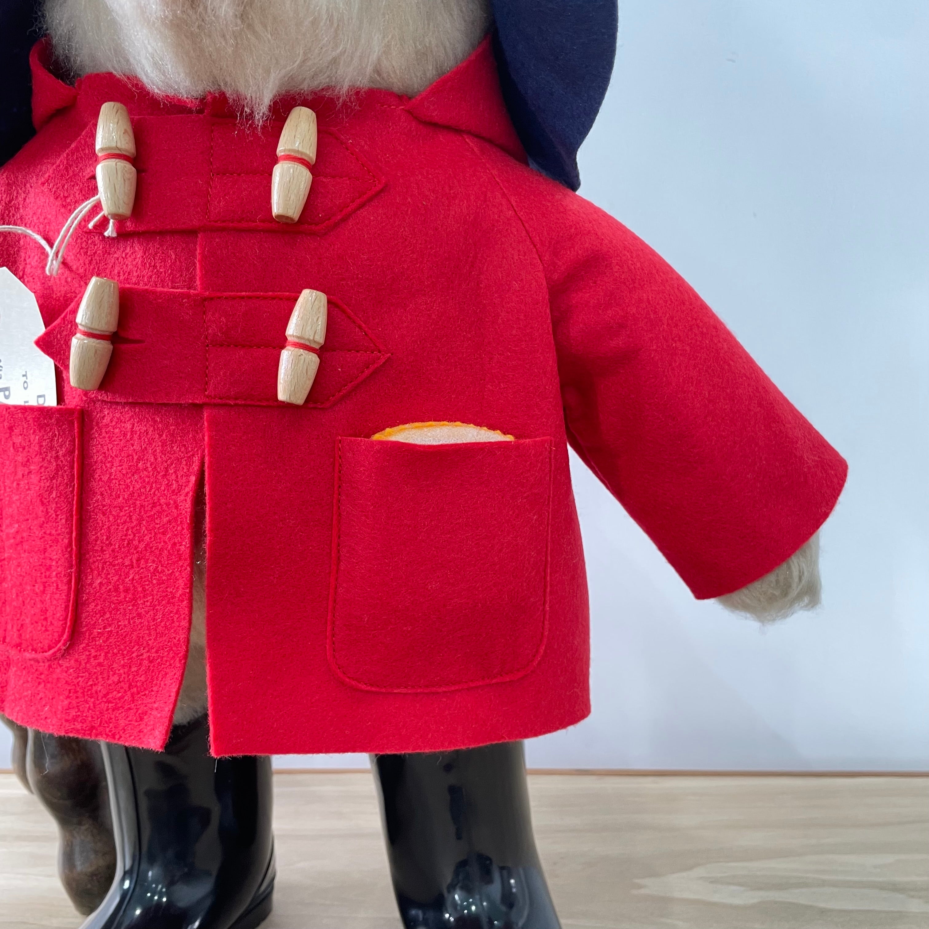1972 Gabrielle Designs Paddington Bear – 18" – Red Duffle Coat, Navy Hat, Black Boots