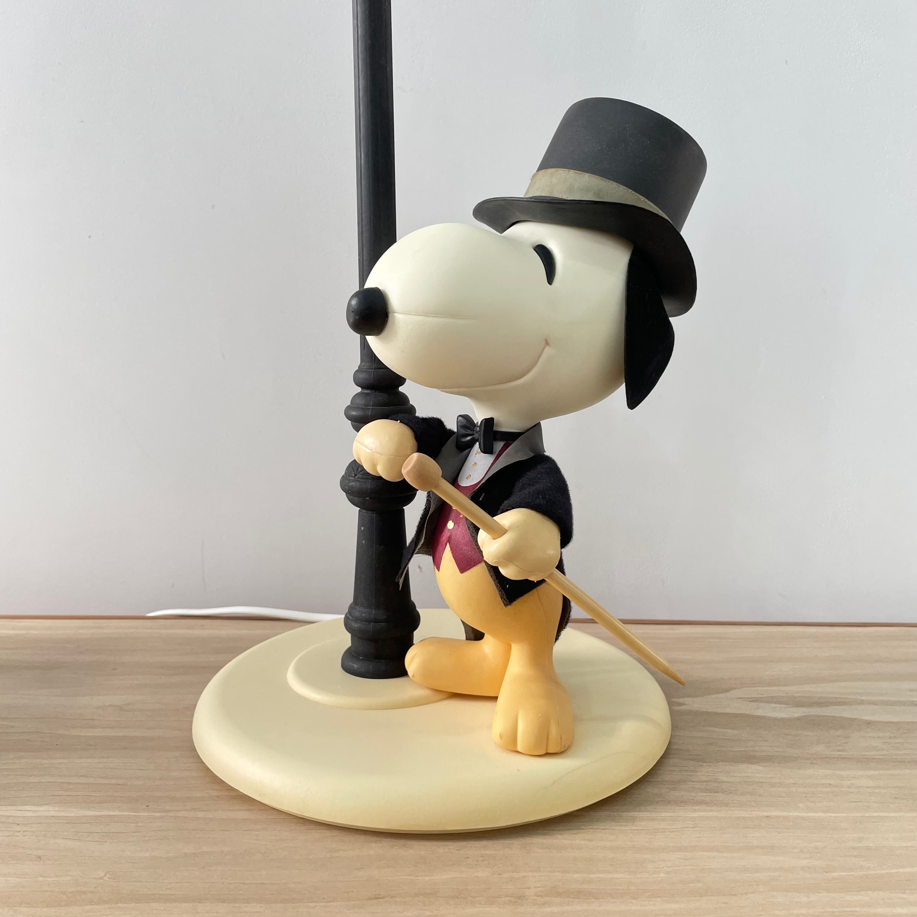 Vintage 1970s Nuova Linea Zero Snoopy Lamp Italy - Peanuts Top Hat Cane Light
