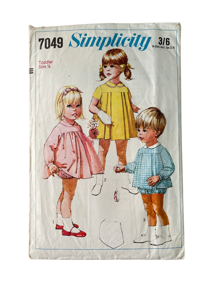 Simplicity 7049 Childs Size 1/2 Dress Top Panties