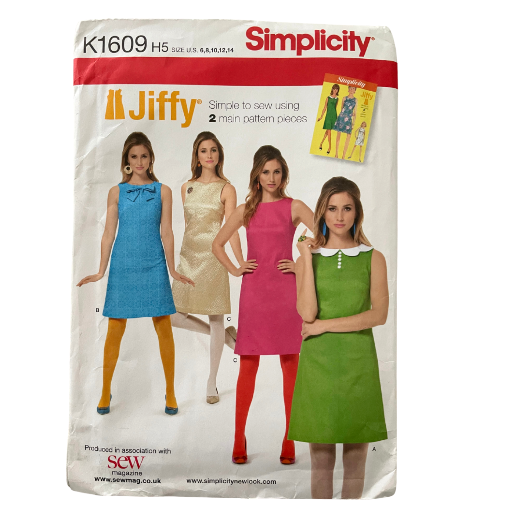 Simplicity K1609 Womens Size 10-18 UK Dress FF