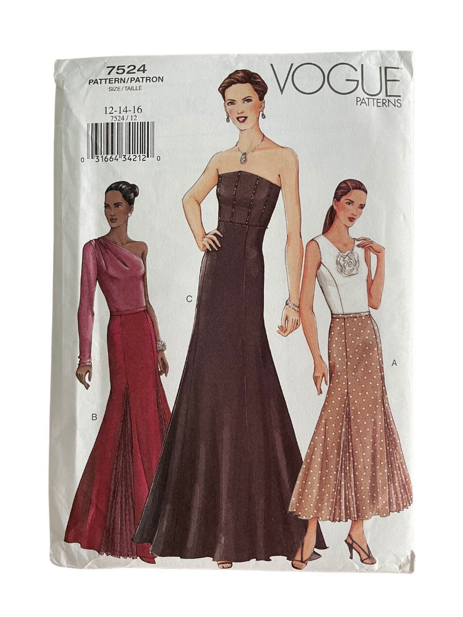 Vogue 7524 Womens Size 12-16 Skirt FF