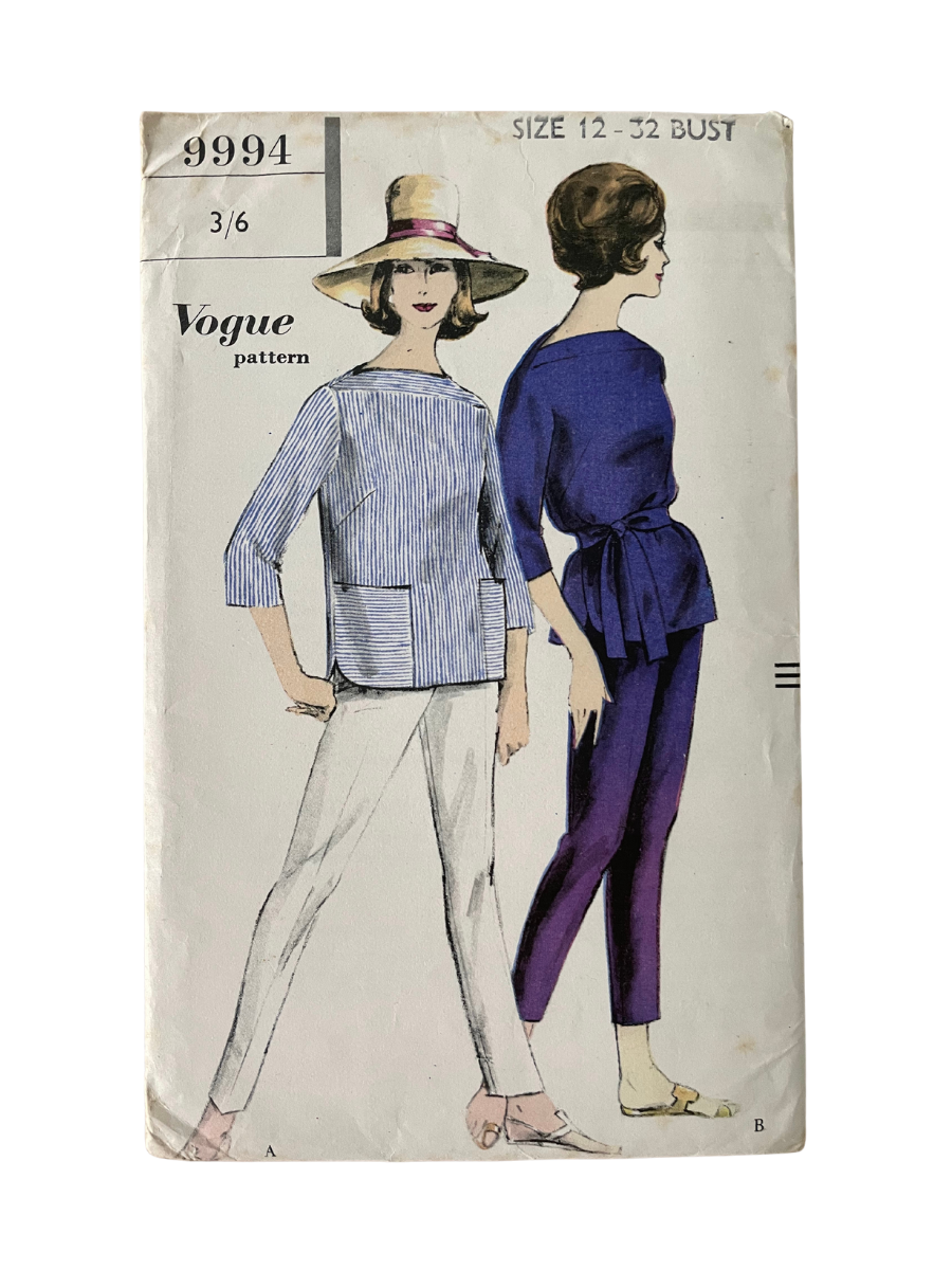 Vogue 9994 Womens Size 12 Tunic Blouse Trousers