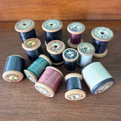 Vintage Brooks Wooden Cotton Reels Job Lot Sewing Thread