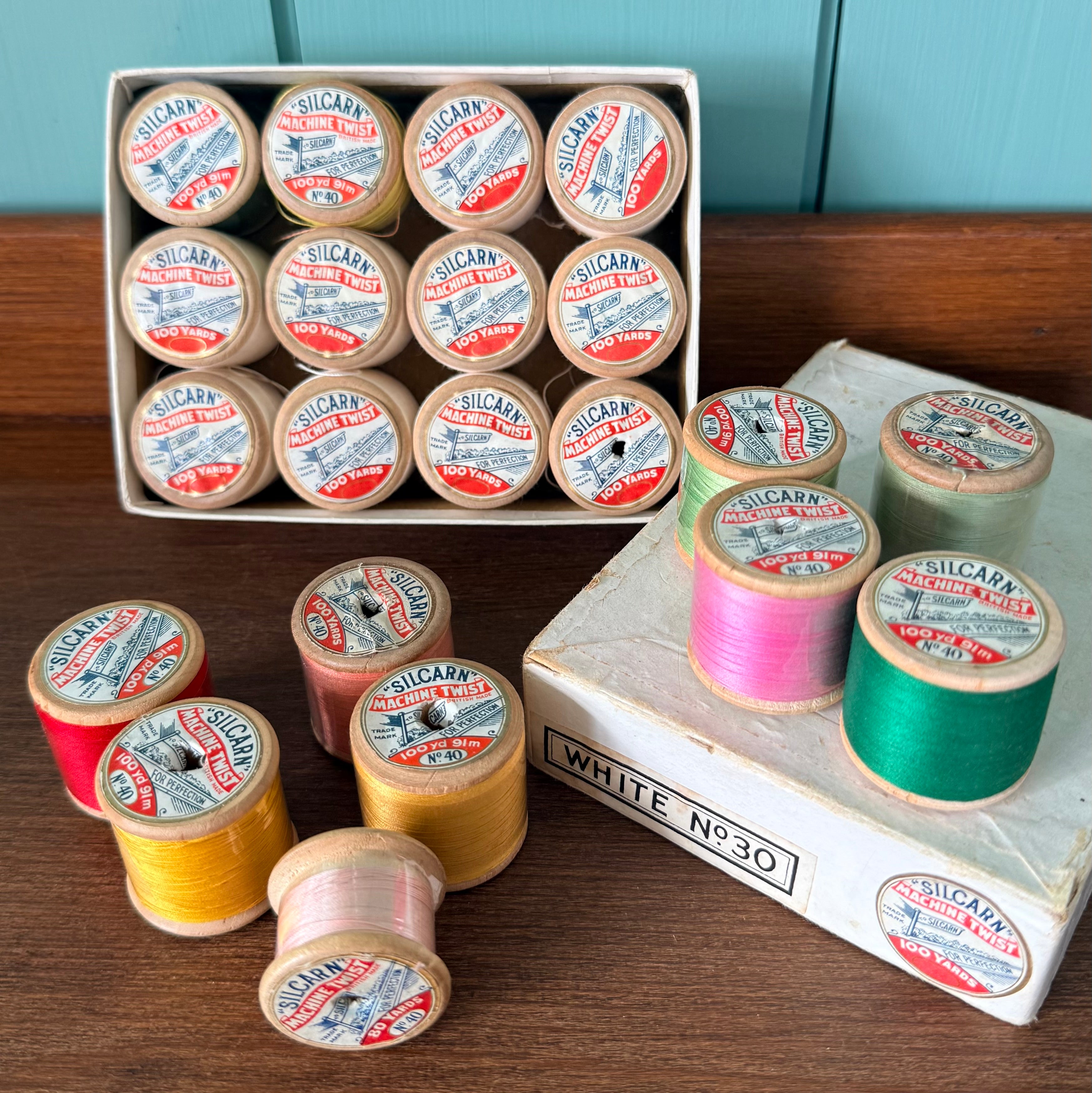 Vintage Silcarn Machine Twist Cotton Reels Boxed Job Lot