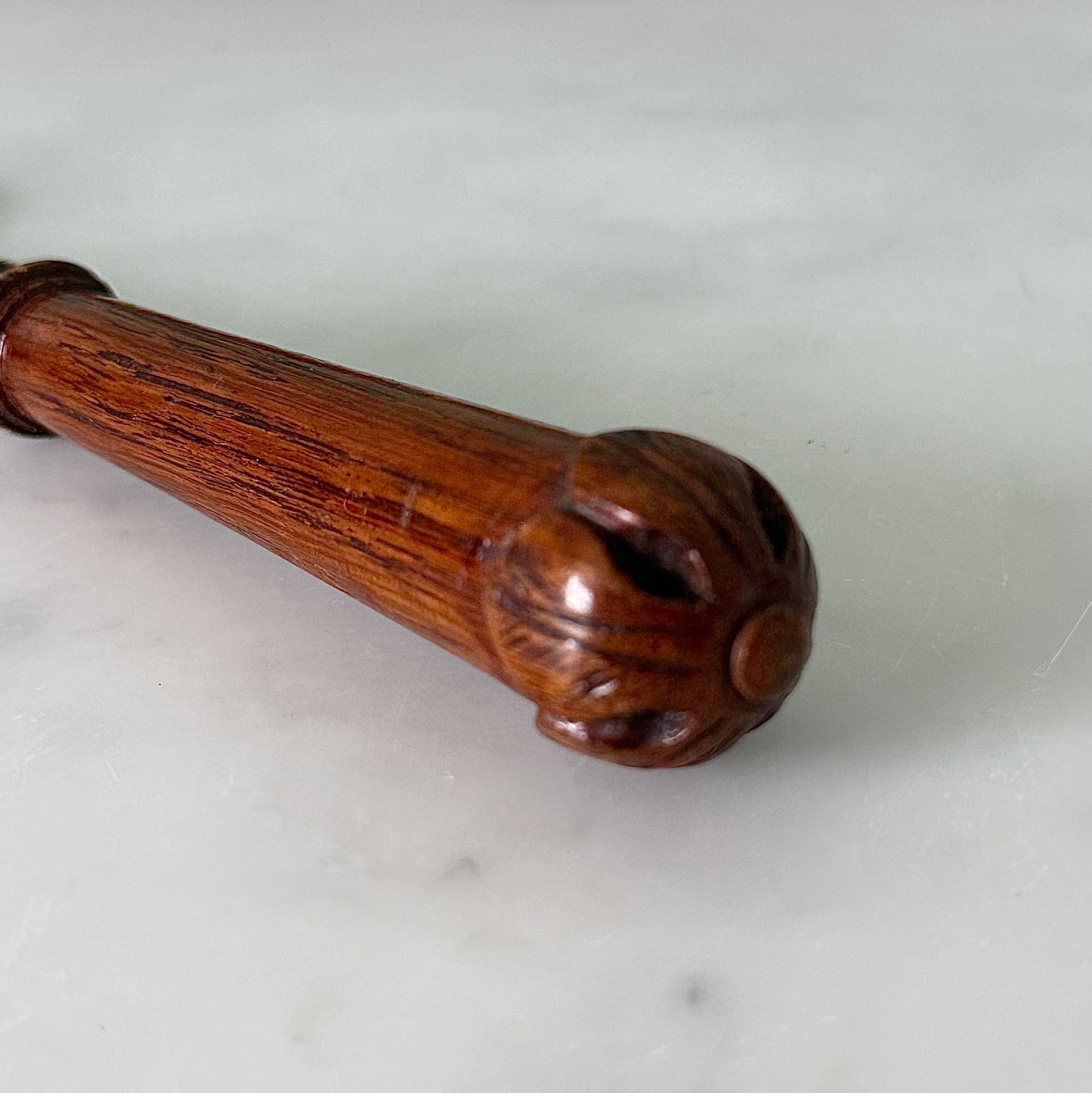 Antique Silver Plated Bread Muffin Fork with Turned Wooden Handle