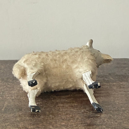 Antique German Putz Sheep Set Erzgebirge Nativity Figures c1920
