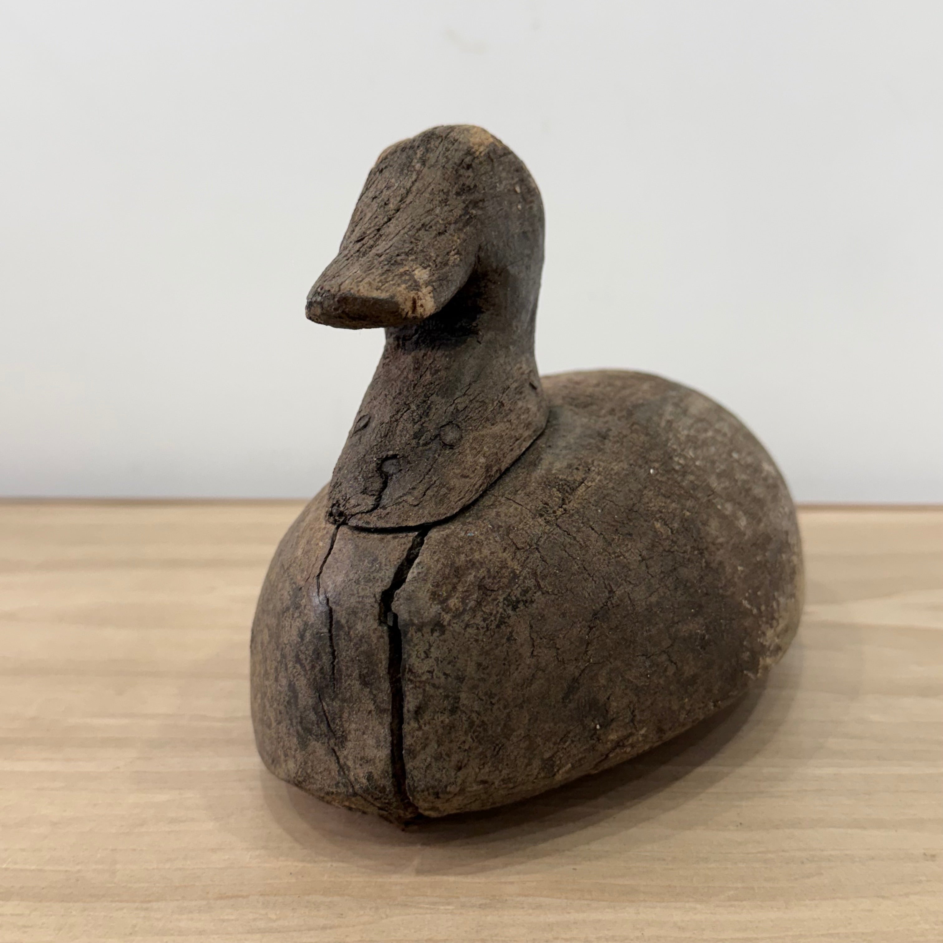 Primitive Wooden Duck Decoy Folk Art Hand Carved British Sculpture