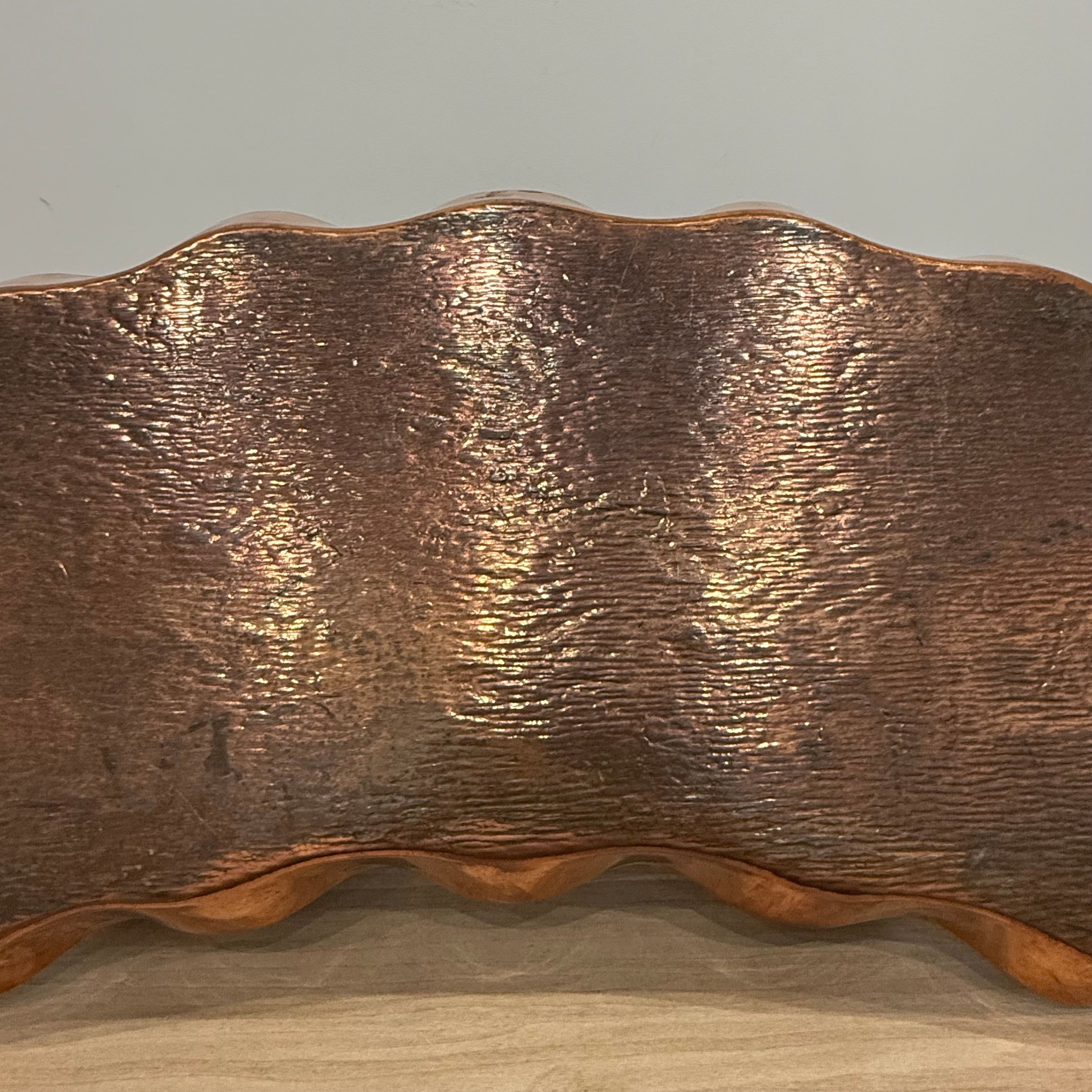 Large Arts &amp; Crafts Hammered Copper Tray 55cm