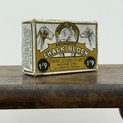 Antique Magnet Brand Antiseptic Chalk Block Dog Grooming Box c.1900–1920