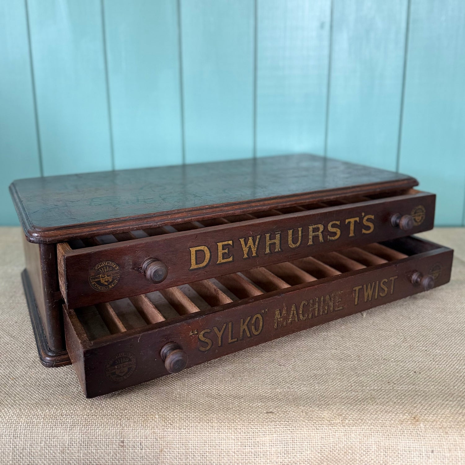 Antique Dewhurst’s Sylko Haberdashery Counter Display Cabinet
