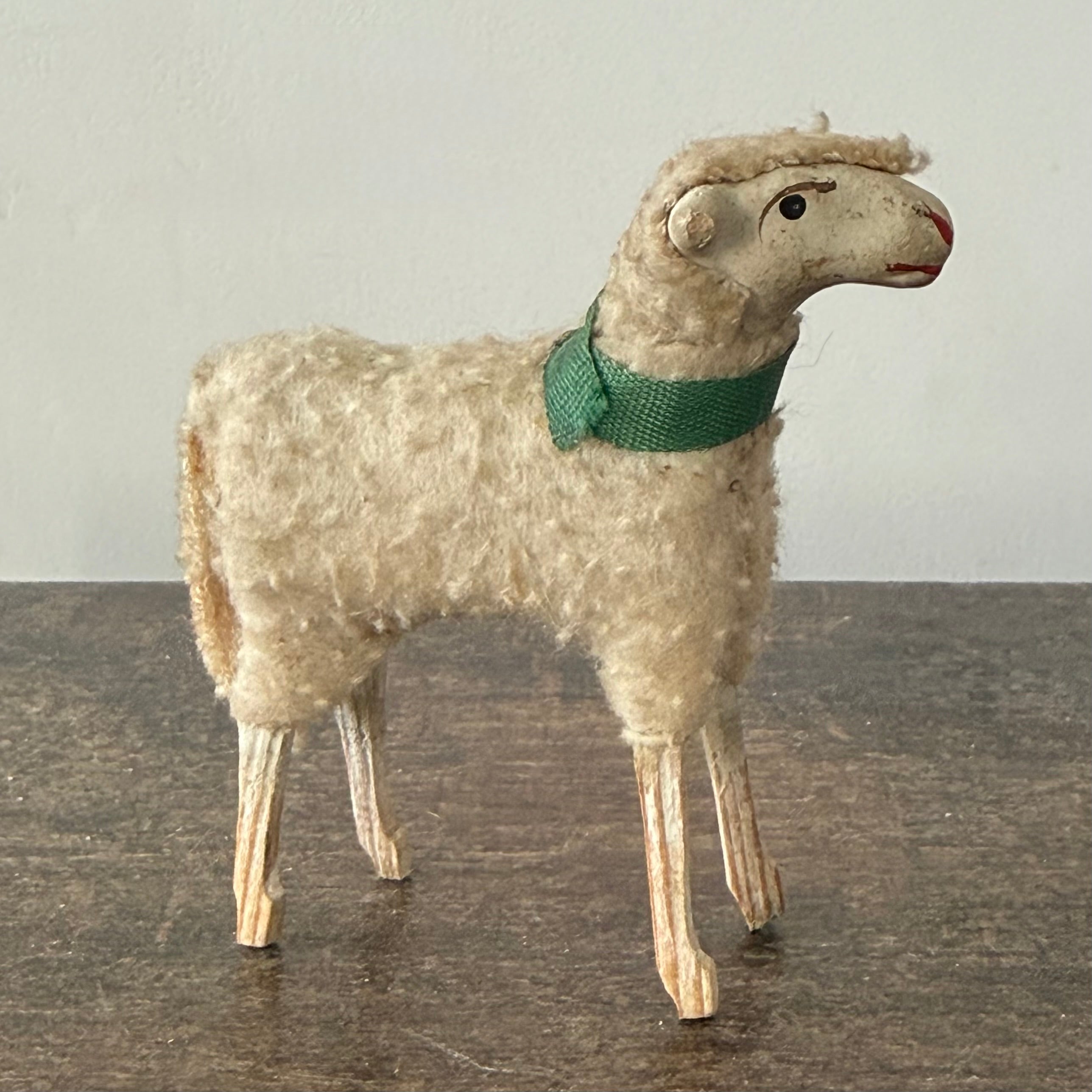 Antique German Putz Sheep Set Erzgebirge Nativity Figures c1920