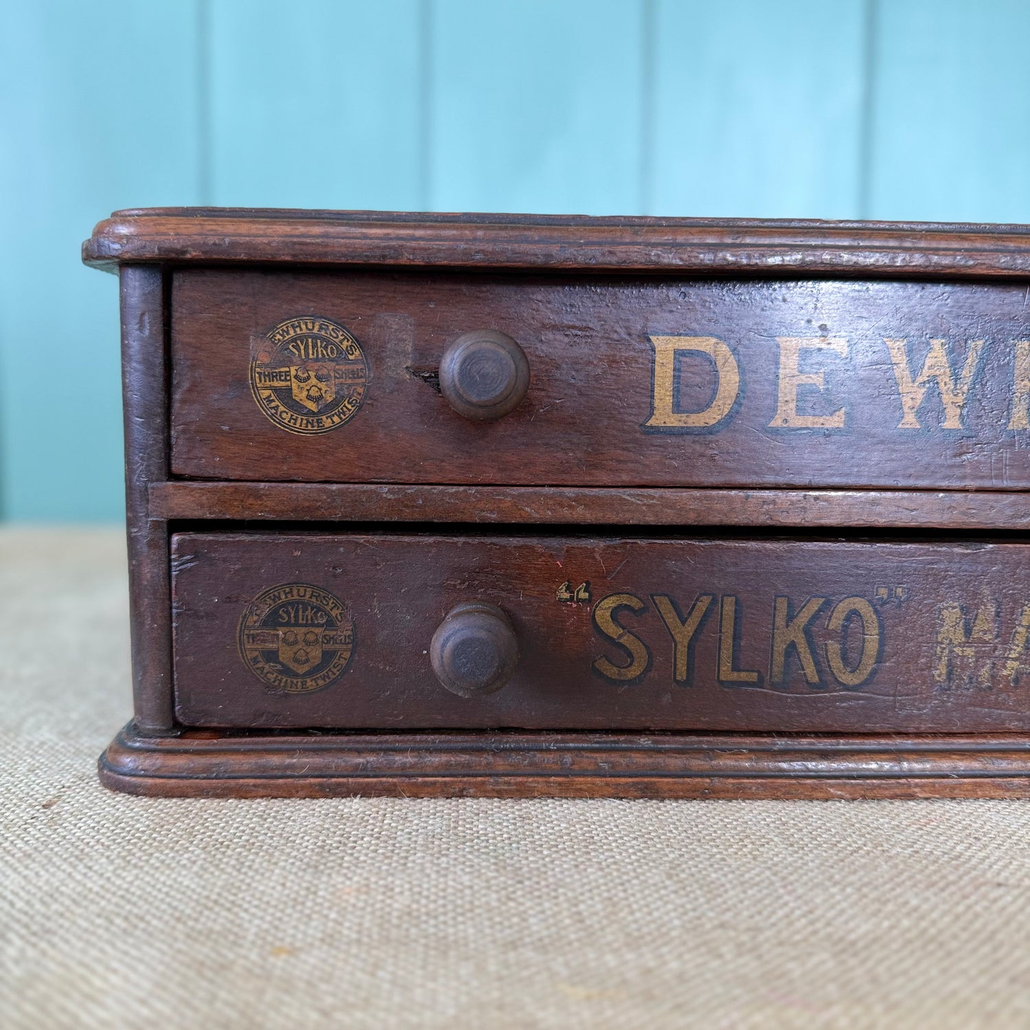 Antique Dewhurst’s Sylko Haberdashery Counter Display Cabinet