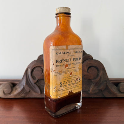 Vintage Campo French Polish Bottle Silverstones Cabinet Makers Sheffield
