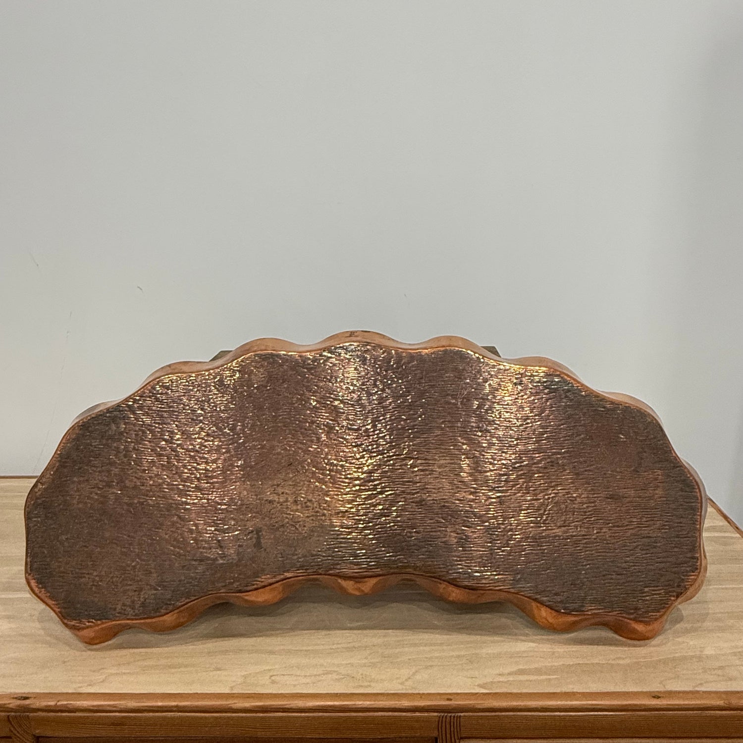 Large Arts &amp; Crafts Hammered Copper Tray 55cm