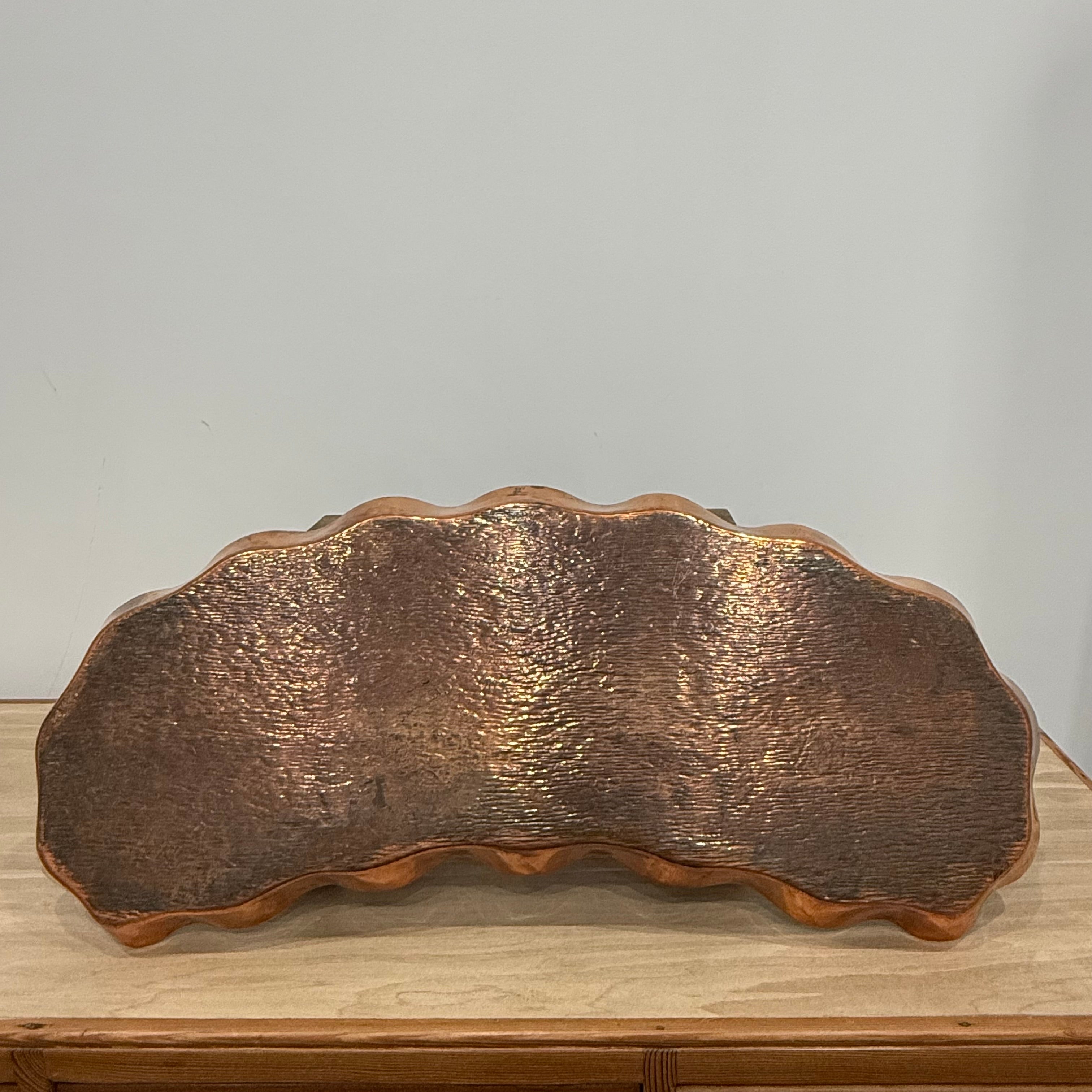 Large Arts &amp; Crafts Hammered Copper Tray 55cm