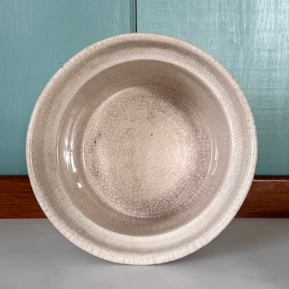 Antique Pottery Butter Crock Dish with Lid c.1900