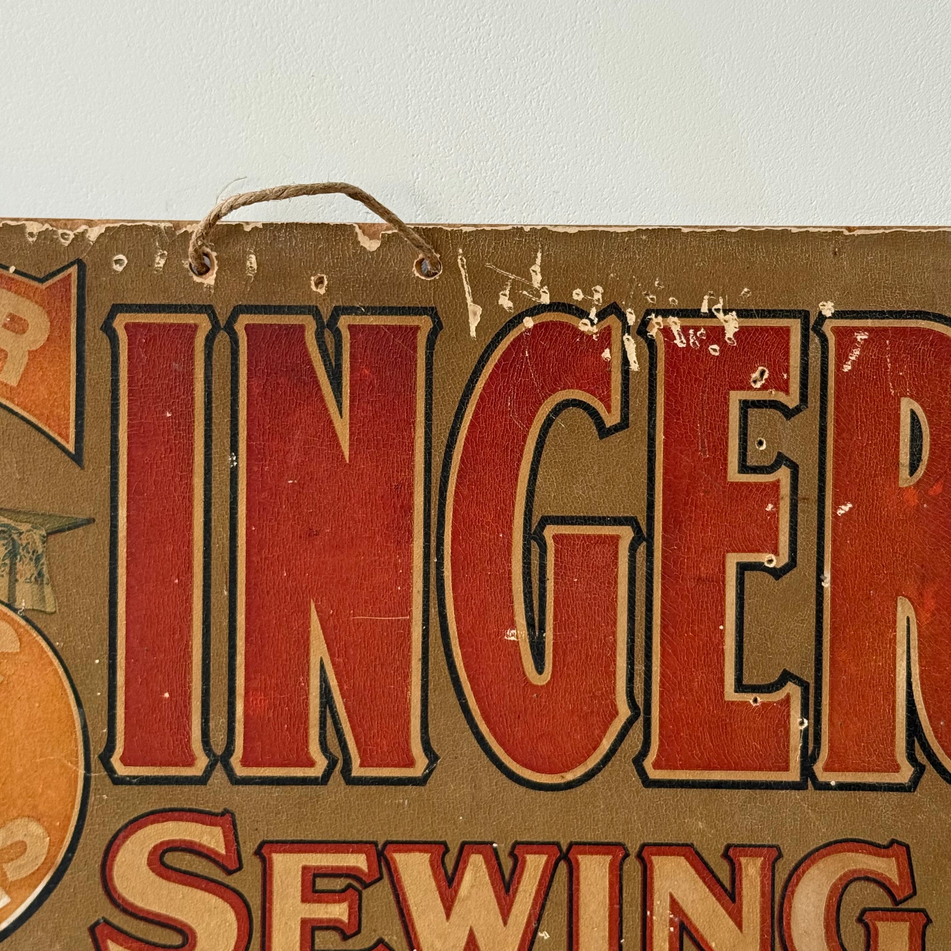Vintage Singer Sewing Machines Advertising Cardboard Shop Display Sign