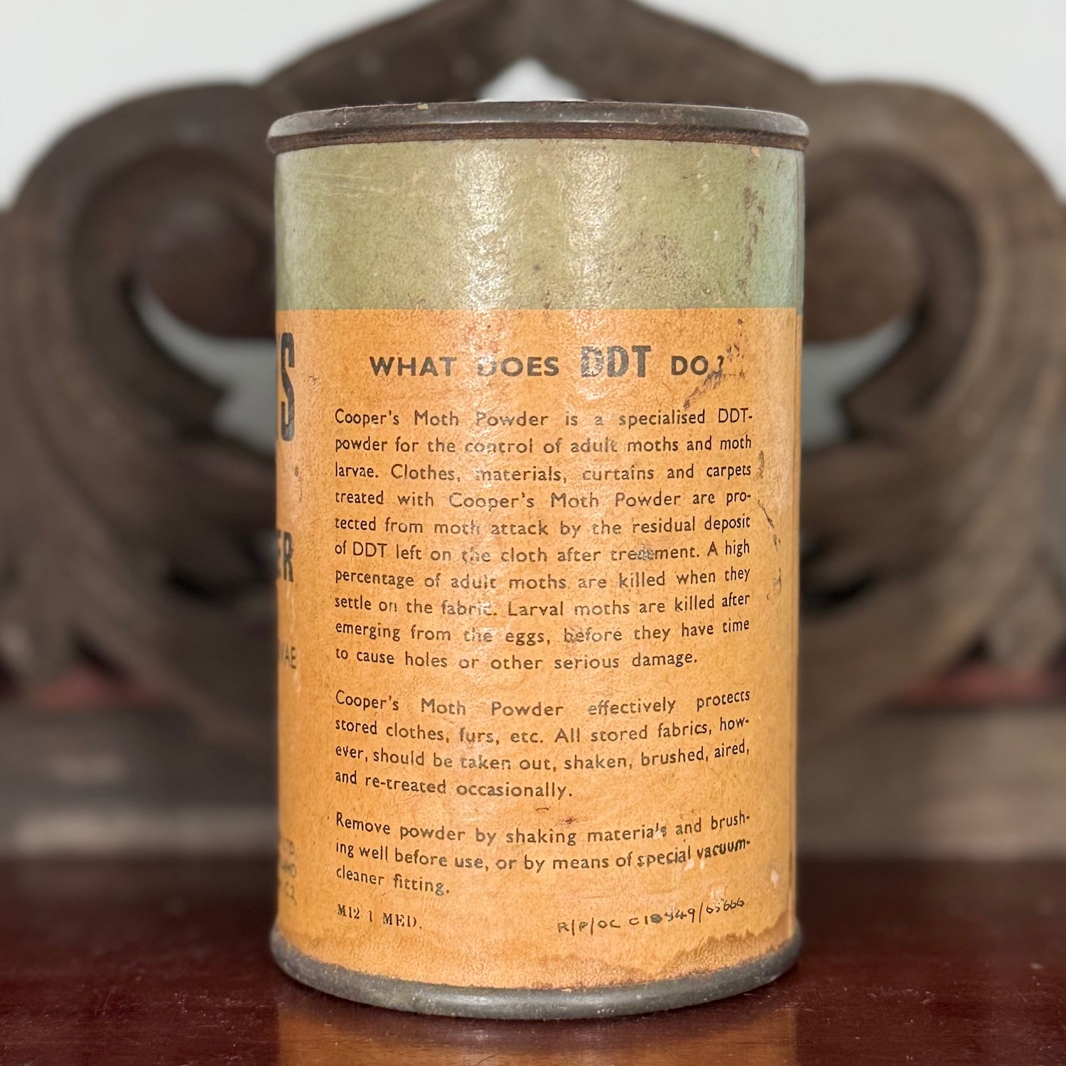 Vintage Cooper’s Moth Powder DDT Tin Empty Advertising Collectable