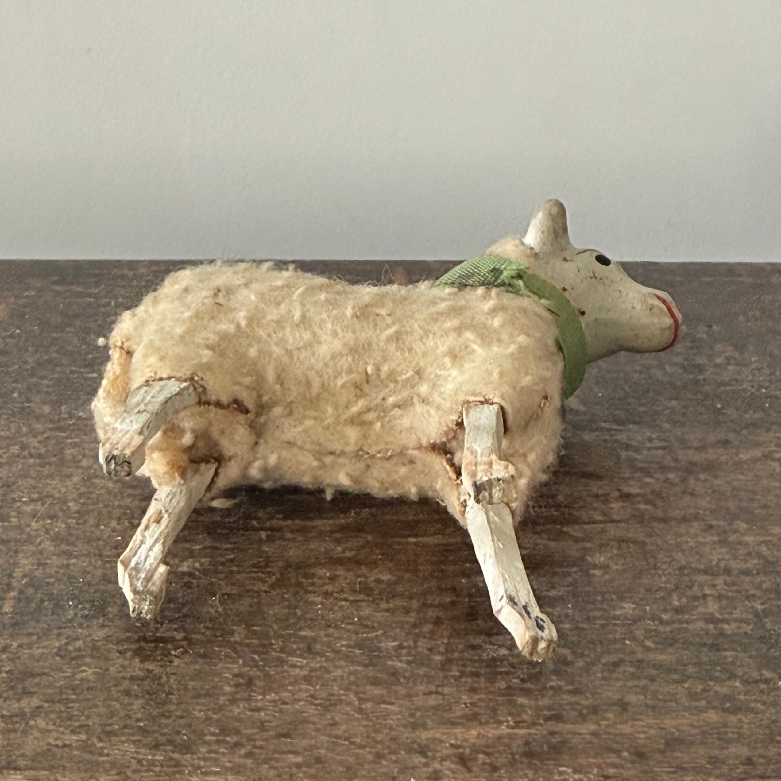 Antique German Putz Sheep Set Erzgebirge Nativity Figures c1920