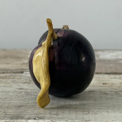 Antique Celluloid Plum Tape Measure with Fly Pull