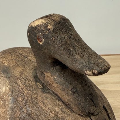Primitive Wooden Duck Decoy Folk Art Hand Carved British Sculpture