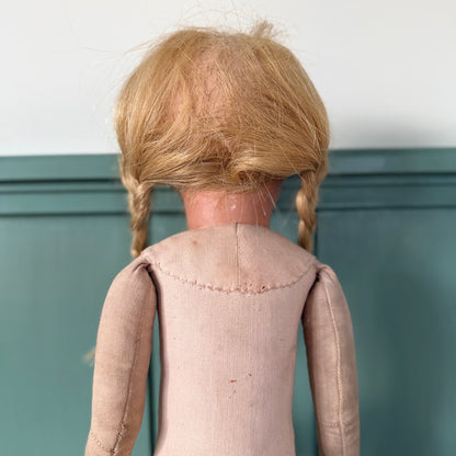 Vintage Käthe Kruse Cloth Doll 50cm Blonde Braids German Doll