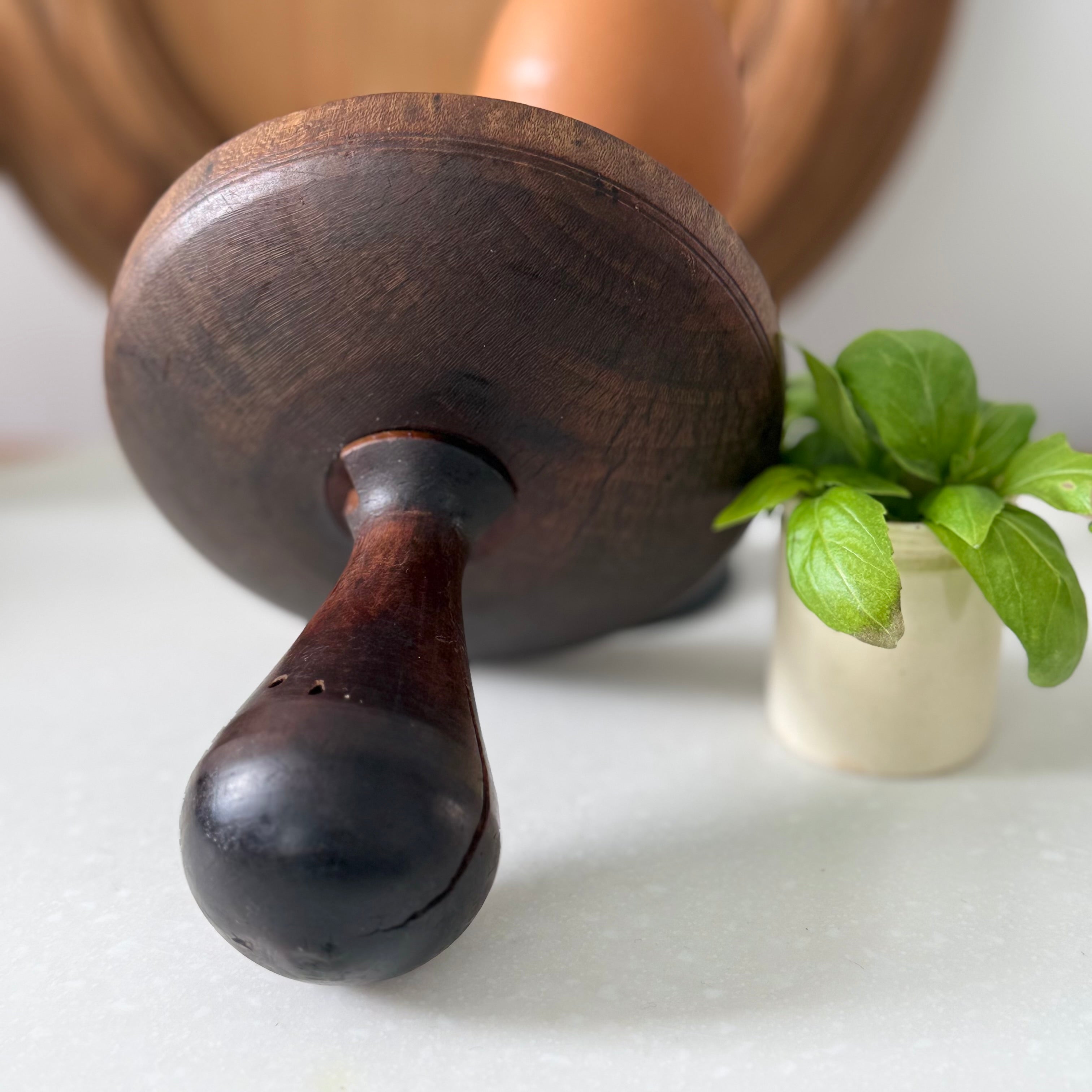 Antique Treen Butter Stamp Acorn Design