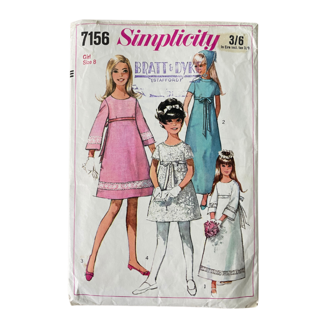Simplicity 7156 Girls Size 8yrs Bridesmaid Occasion Dress
