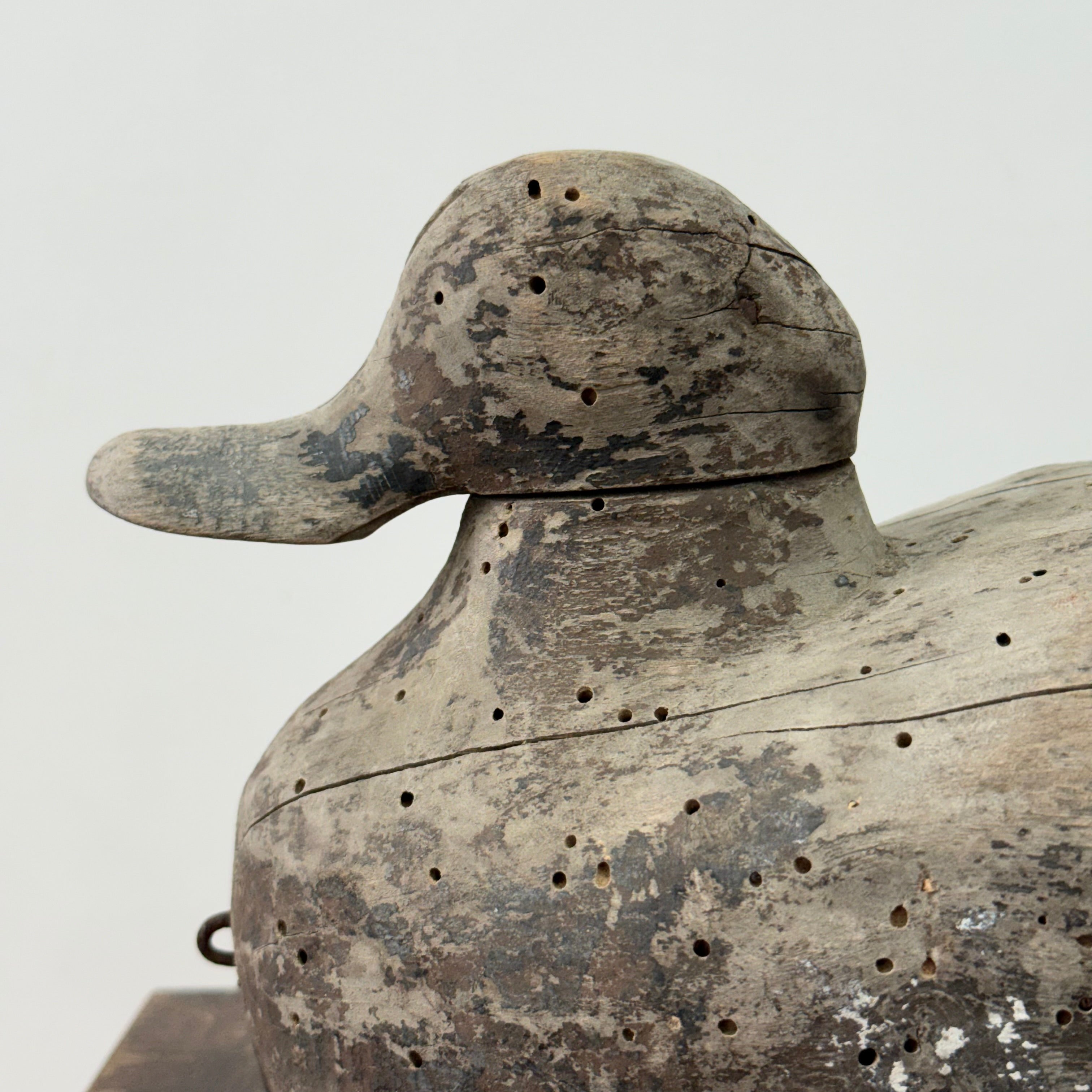 Antique Wooden Duck Decoy Folk Art Hand Carved Shooting Decoy