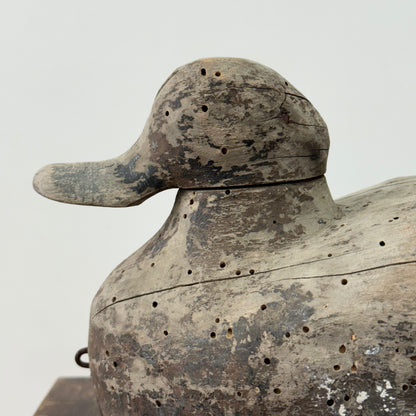 Antique Wooden Duck Decoy Folk Art Hand Carved Shooting Decoy