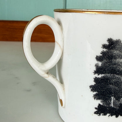 Regency Bat-Printed Landscape Mug – c.1810–1830