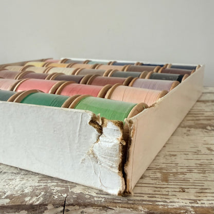 Vintage Dewhurst’s Sylko 36 Wooden Cotton Reels in Advertising Box