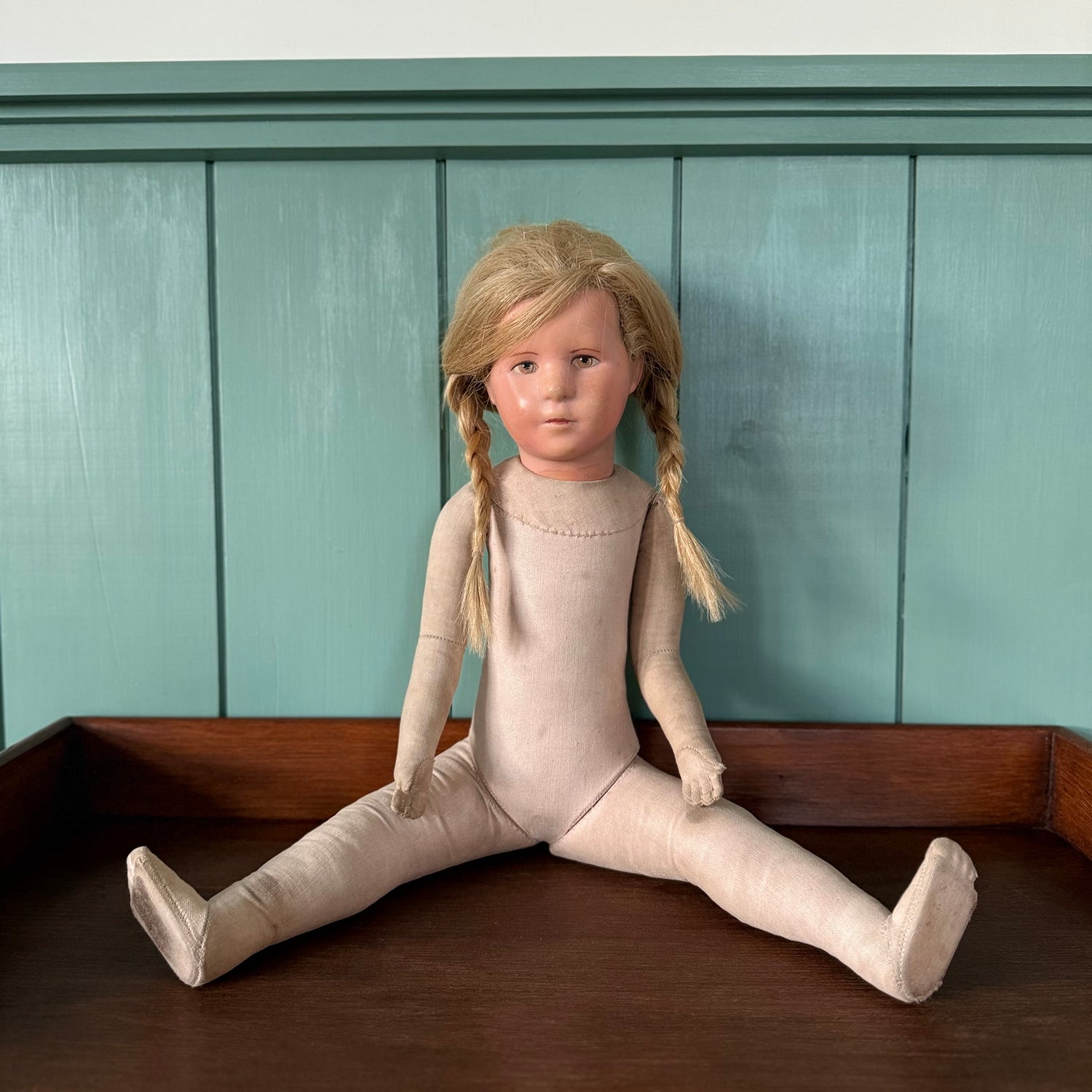 Vintage Käthe Kruse Cloth Doll 50cm Blonde Braids German Doll