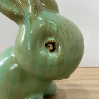 Extra Large Vintage Green Pottery Rabbit Denby SylvaC Style Mid Century