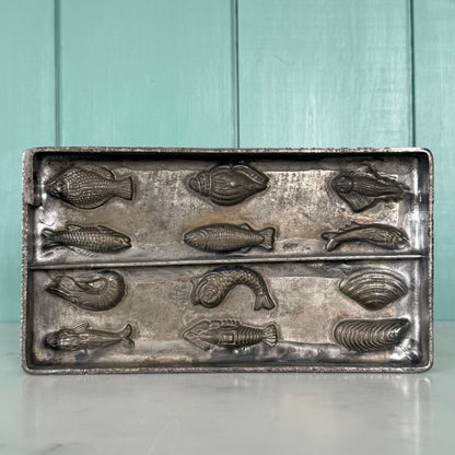 Antique French Létang Fils Fish &amp; Shellfish Chocolate Mould – No. 4144
