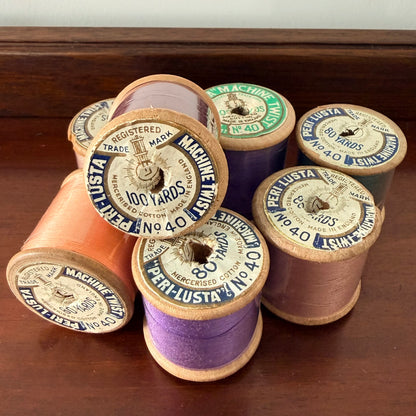 Vintage Peri-Lusta Wooden Cotton Reels Collection