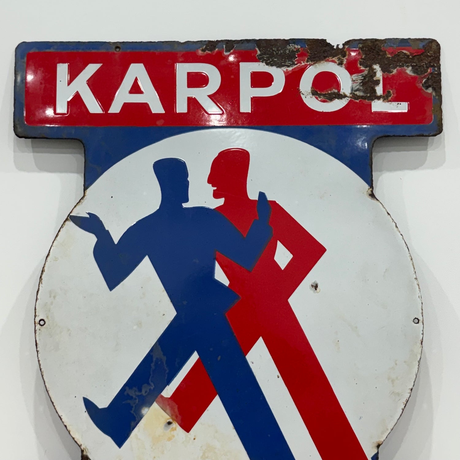 Karpol Car Polish Enamel Advertising Sign Buy It Here c1930