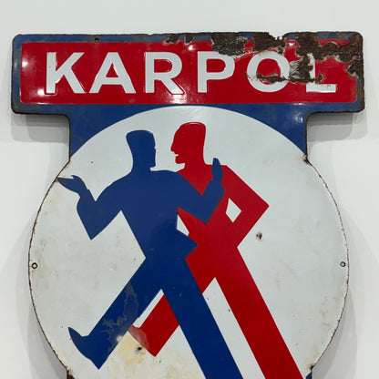 Karpol Car Polish Enamel Advertising Sign Buy It Here c1930