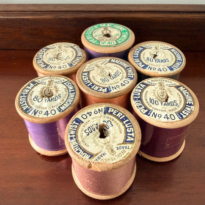 Vintage Peri-Lusta Wooden Cotton Reels Collection