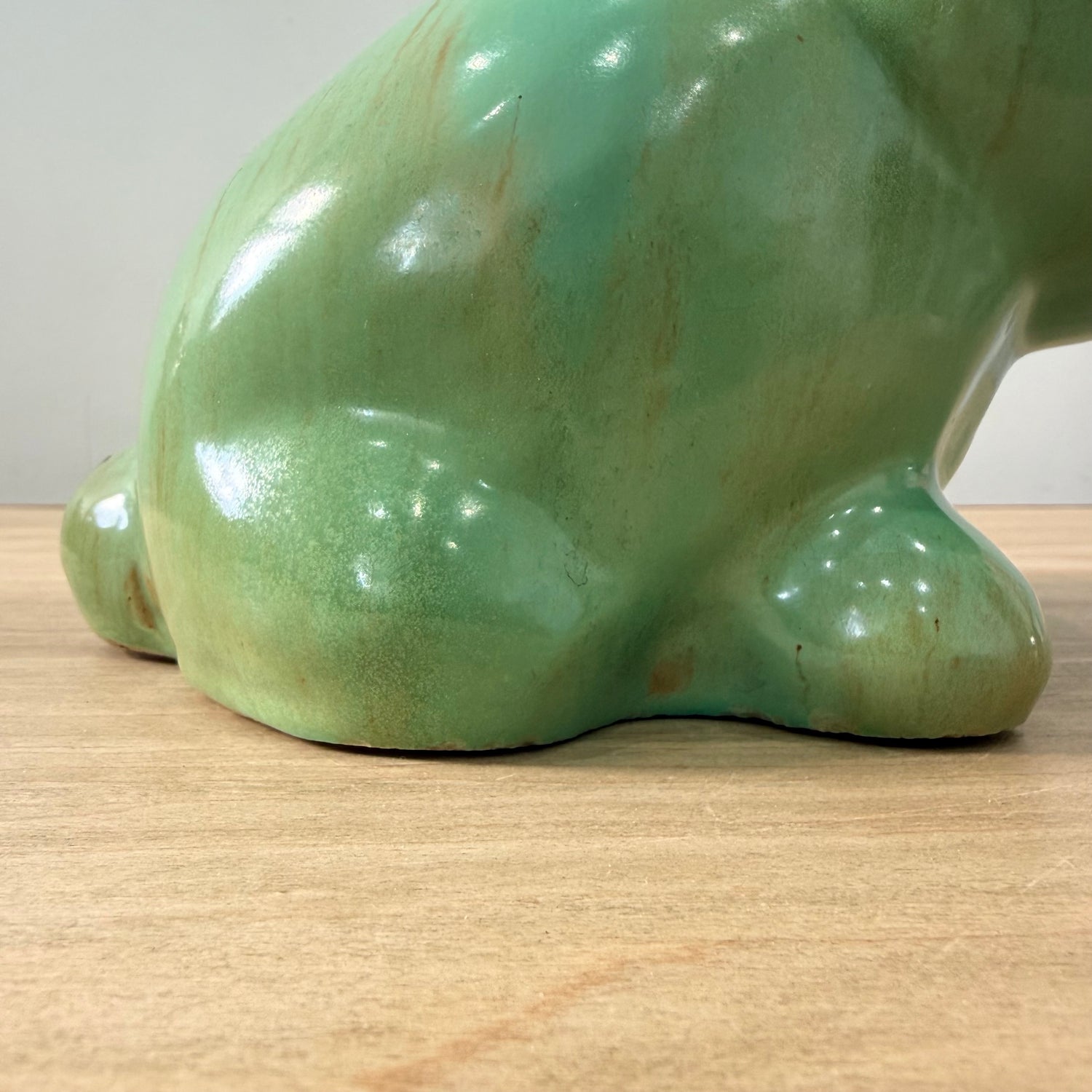 Extra Large Vintage Green Pottery Rabbit Denby SylvaC Style Mid Century
