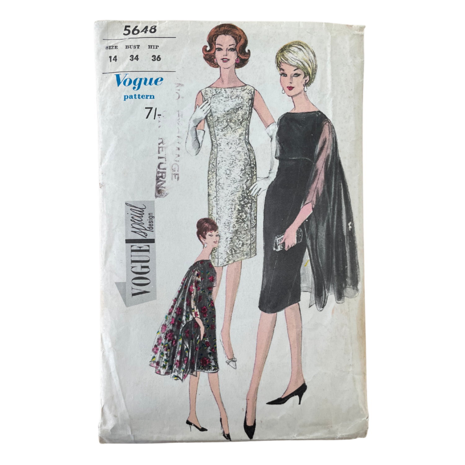 Vogue 5648 Womens Size 10 Dress Cape