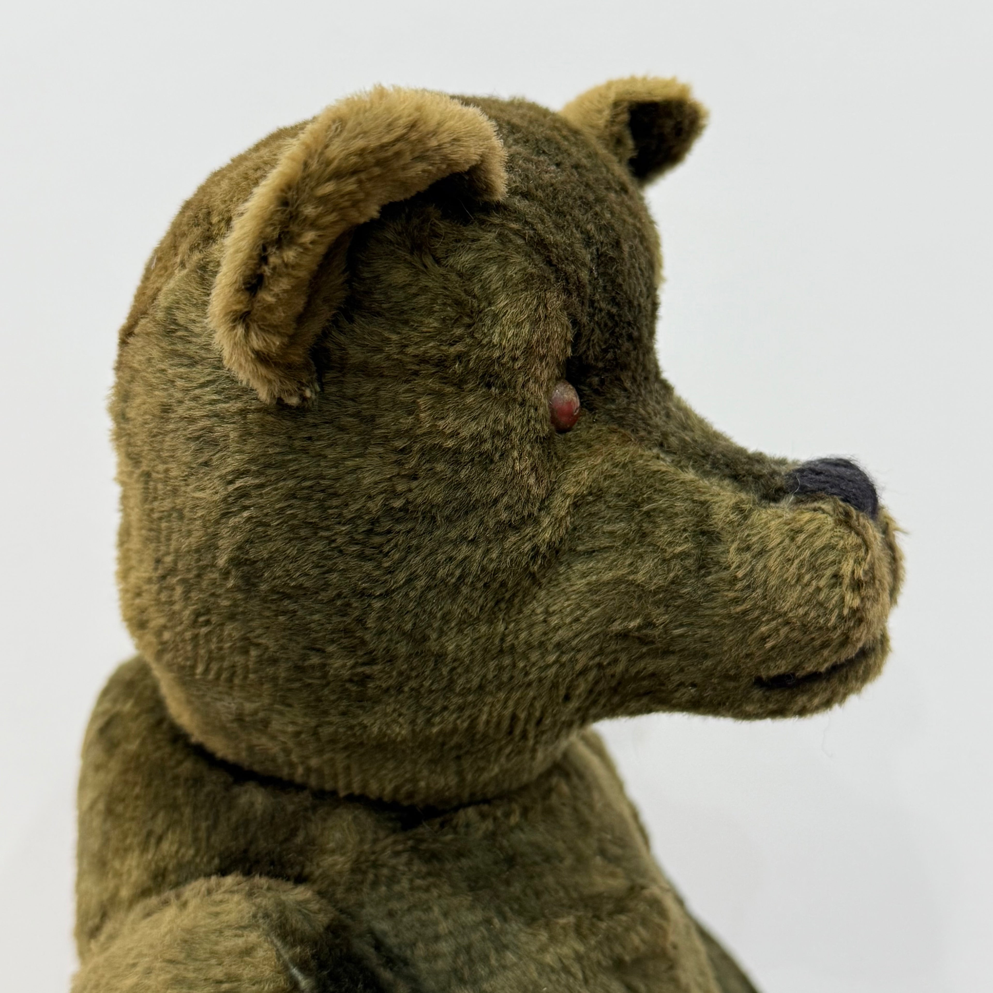Early 20th Century Straw Filled Plush Teddy Bear Disc Joints 44cm