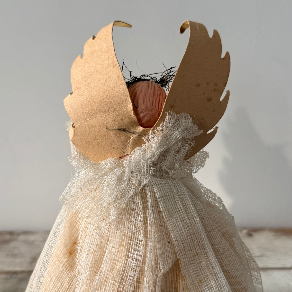 Vintage Christmas Tree Angel with Gold Wings c.1950s–1960s